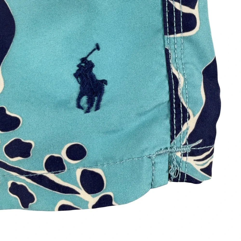 Polo Ralph Lauren Swim Shorts Mens‎ XL Blue Floral Boardshort Trunks Drawstring